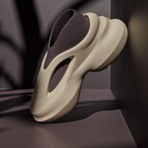 Futuristic Foam Slip-On Sneakers – Sculpted Beige Edition